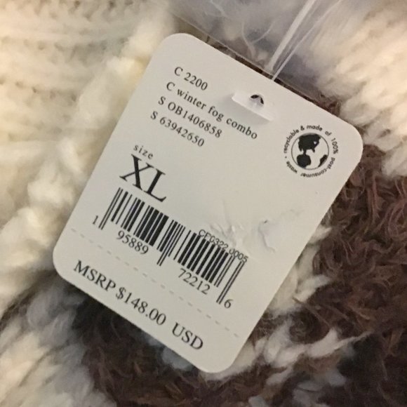 FREE PEOPLE Check Me Out Winter Fog Pullover Sweather - Picture 15 of 16